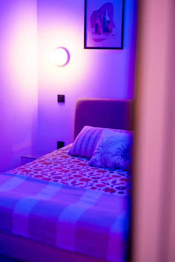 Hermitage Spa : lit double de la chambre