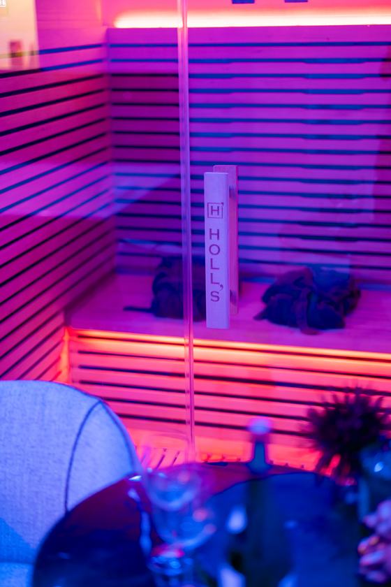 Hermitage Spa : sauna infrarouge vu depuis le salon