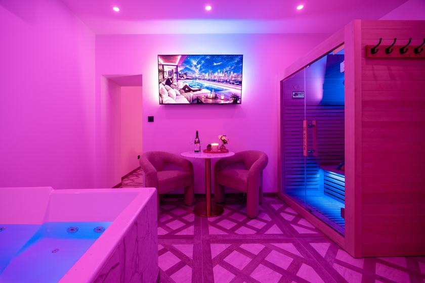 Wellness Spa : coin salon et sauna infrarouge